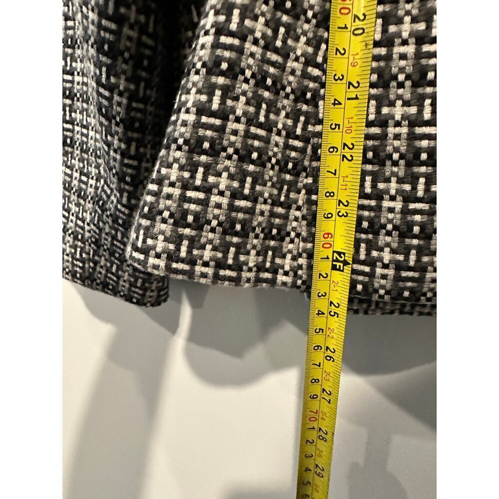Size 12 Black White Plaid Wool Blend Double Breasted Blazer Preppy Clueless - Picture 8 of 9